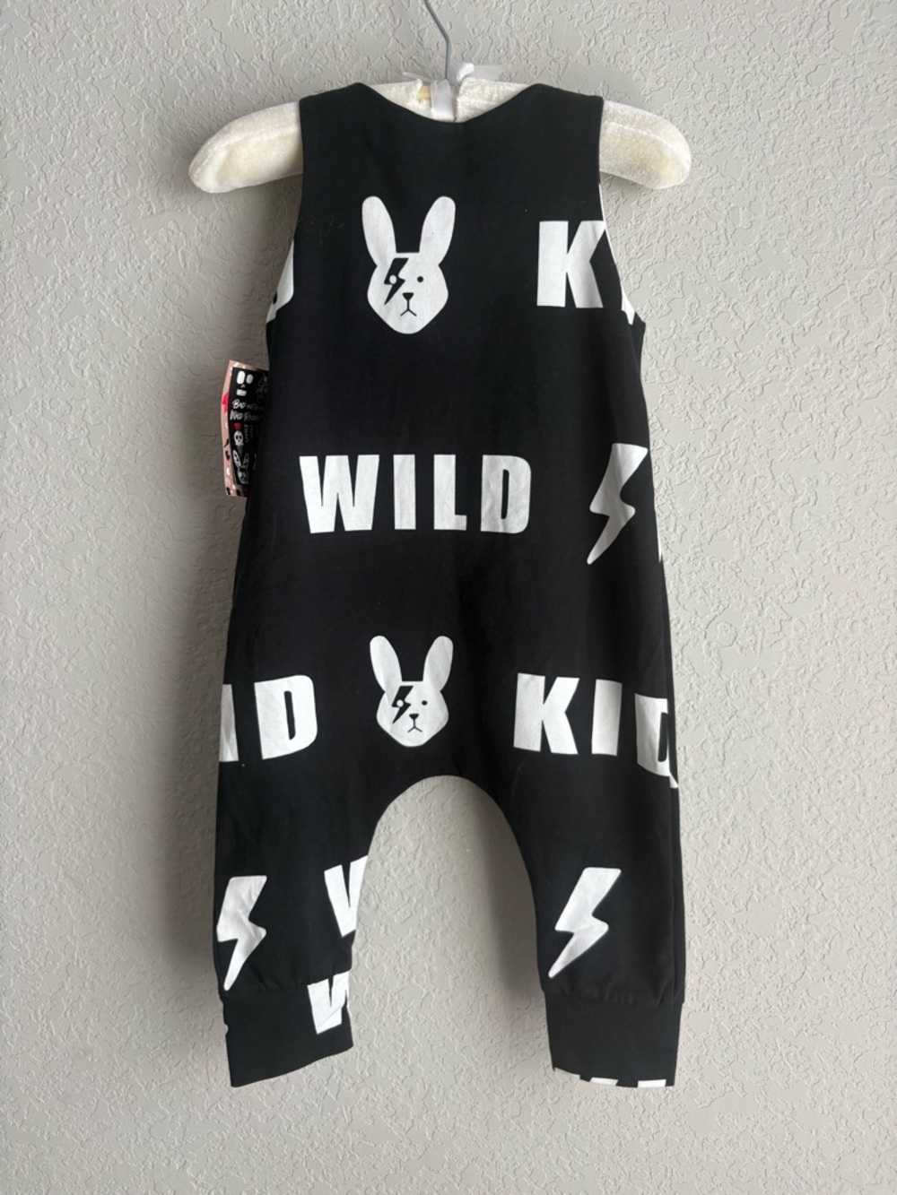 Black 'Wild Kid' Graphic One-Piece Bodysuit for Kids - Picture 4 of 5